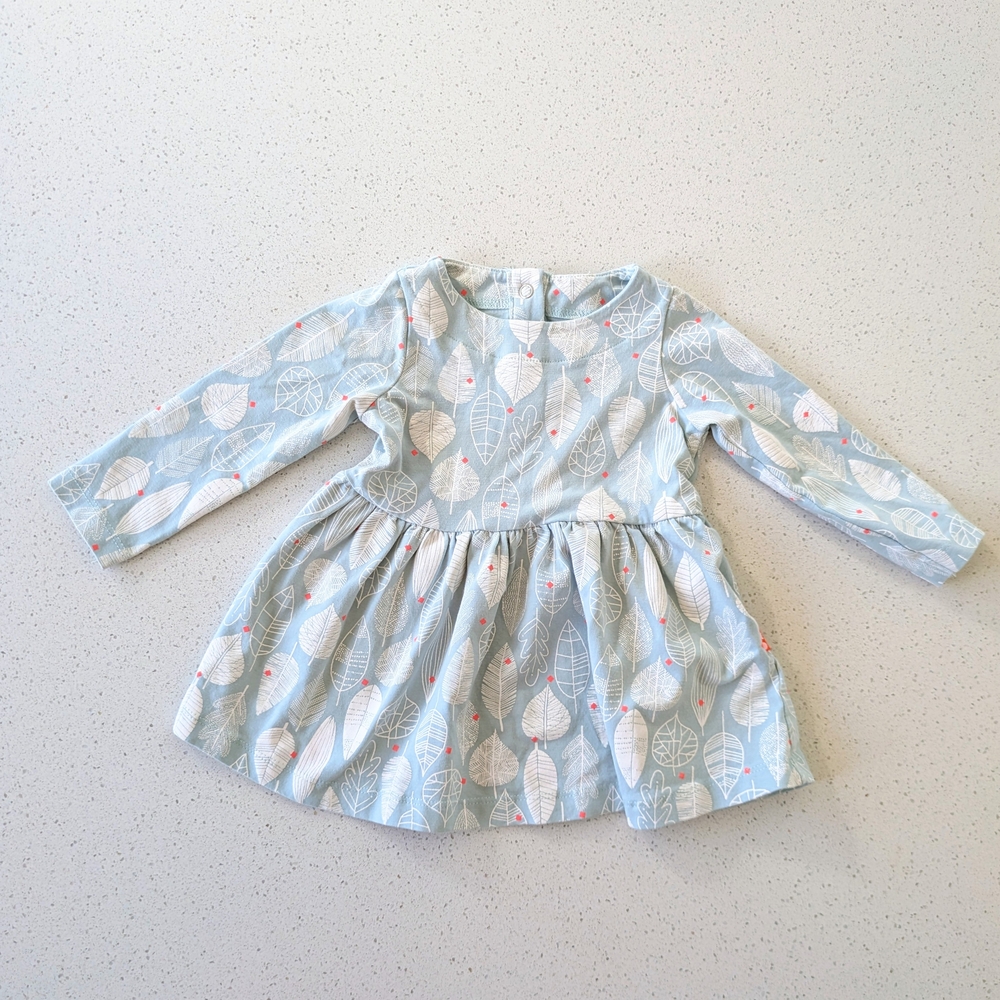 Hem Kids Casual Dress - Sky Blue and White
